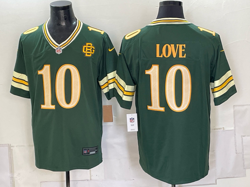 Men Green Bay Packers #10 Jordan Love green Rivalries Nike 2026s NFL Game Jersey 0907003->green bay packers->NFL Jersey